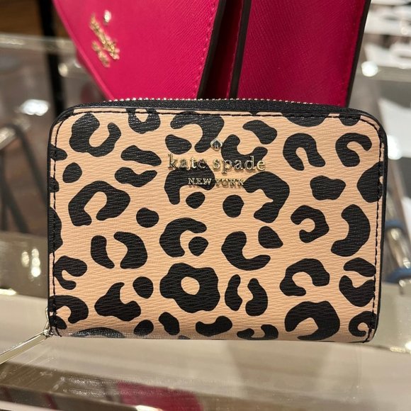kate spade Handbags - KATE SPADE DARCY GRAPHIC LEOPARD SMALL ZIP CARDCASE WALLET W/GIFT POUCH
